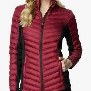32 Degrees Heat Women's
Mixed Media Jacket 
rhododendron/maroon and black. Sz S